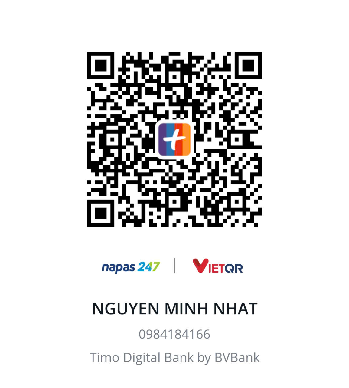 Mã QR tài khoản Timo của Nguyễn Minh Nhật